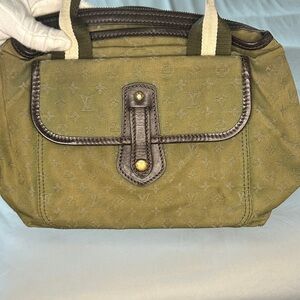 Louis Vuitton Olive Mini Bag with Dark Brown Trim